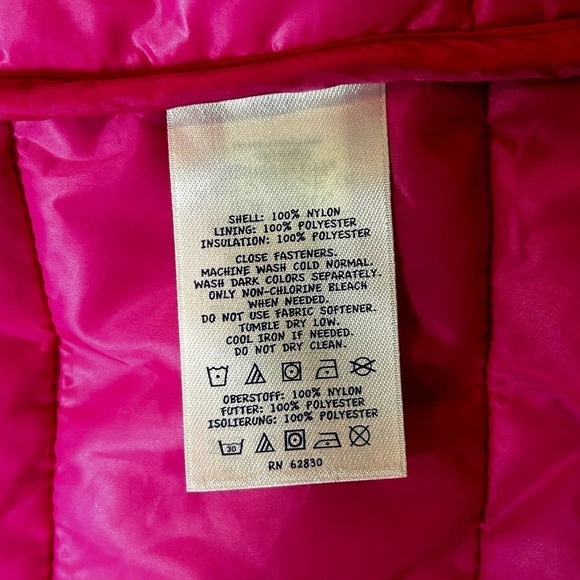 Lands' End Vest Girls Medium (5-6) Pink Lightweight Floral‎ Stitching Full Zip - Picture 7 of 8